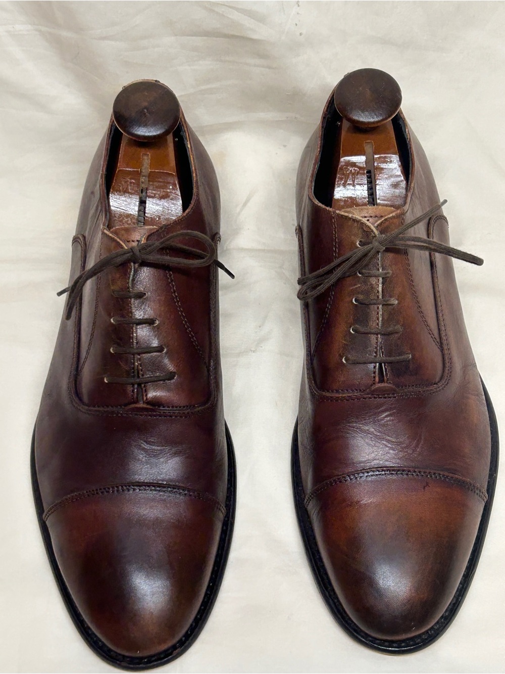 To Boot New York Adam Derrick Brown Leather Cap Toe Oxford Dress Shoes 9.5 - Picture 3 of 10